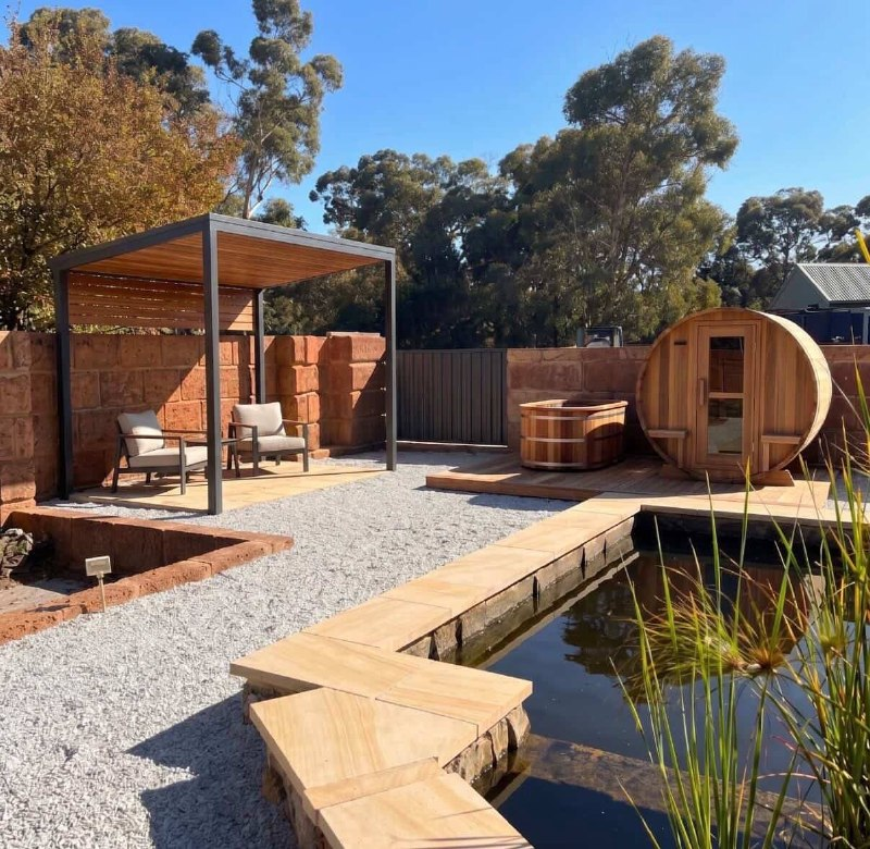 Backyard after Perth Wellness Spaces install